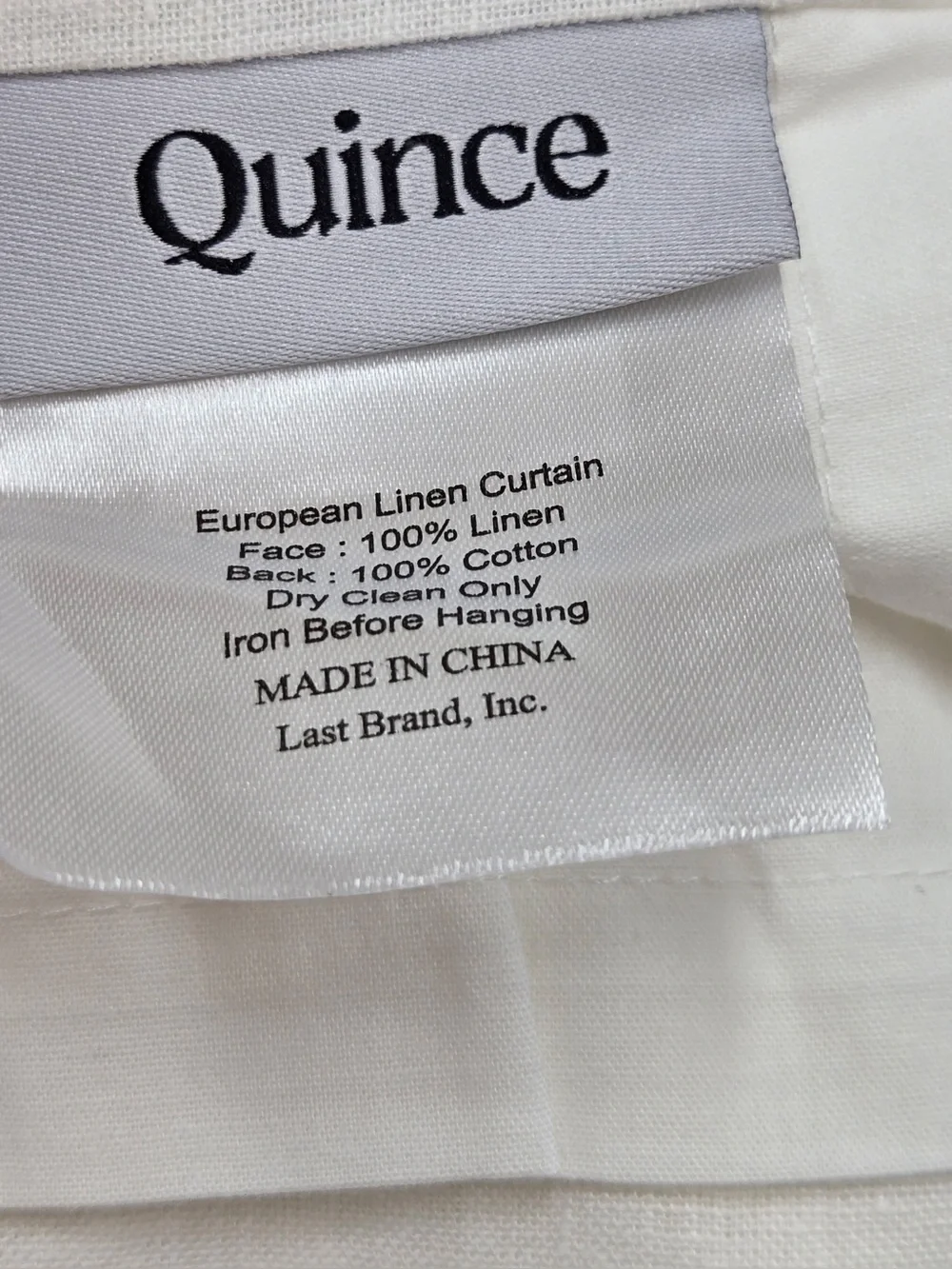 NWT QUINCE Set Of 2 48x96 European Linen Curtains White 0419